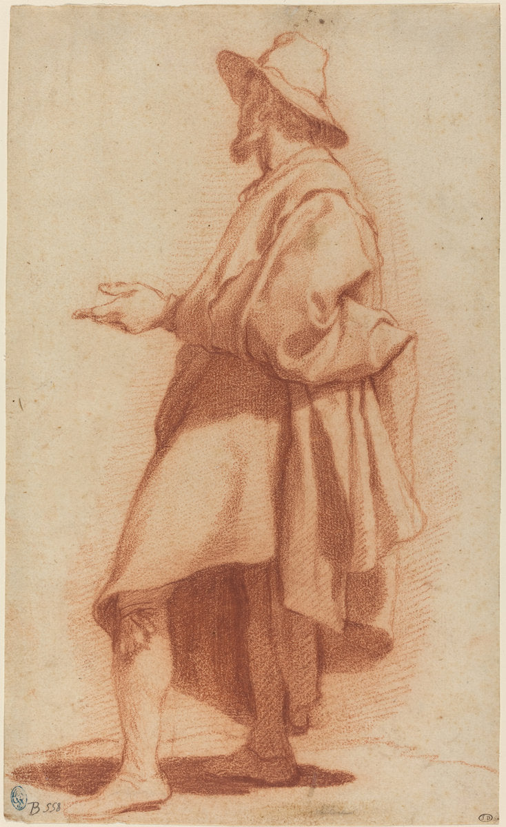 Standing Man Wearing a Cloak and Hat by Matteo Rosselli (Florentine, 1578 - 1650), 16X12"(A3)Poster Print