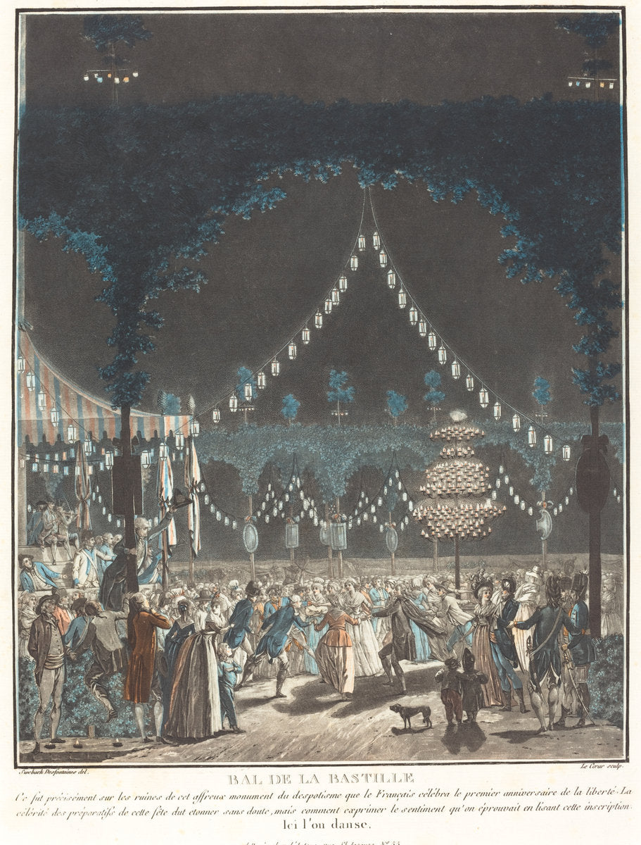 Bal de la Bastille by Louis Le Coeur and Jacques-François-Joseph Swebach-Desfontaines (French, active c. 1784 - 1825), 16X12"(A3)Poster Print