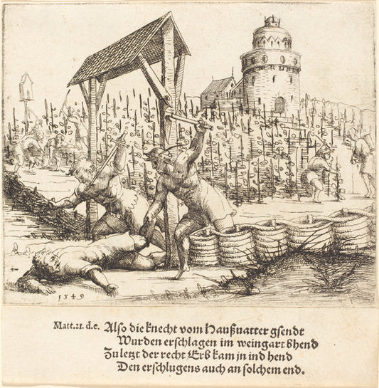The Parable of the Wicked Husbandmen by Augustin Hirschvogel (German, 1503 - 1553), 16X12"(A3)Poster Print