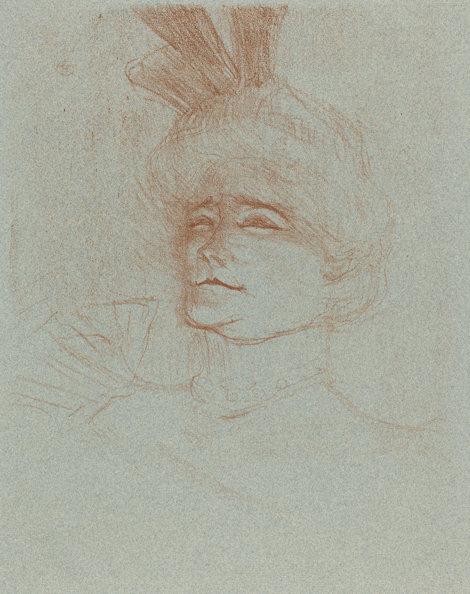 Bust of Mlle. Marcelle Lender, Turned Three Quarters (Mlle. Marcelle Lender en buste, de trois quartes) by Henri de Toulouse-Lautrec (French, 1864 - 1901), 16X12"(A3)Poster Print