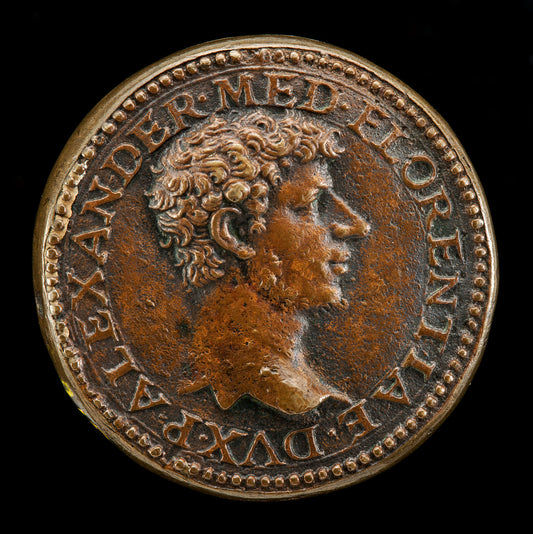 Alessandro de' Medici, 1510-1537, 1st Duke of Florence 1532 [obverse] by Domenico di Polo di Angelo de' Vetri (Florentine, after 1480 - 1547), 16X12"(A3)Poster Print