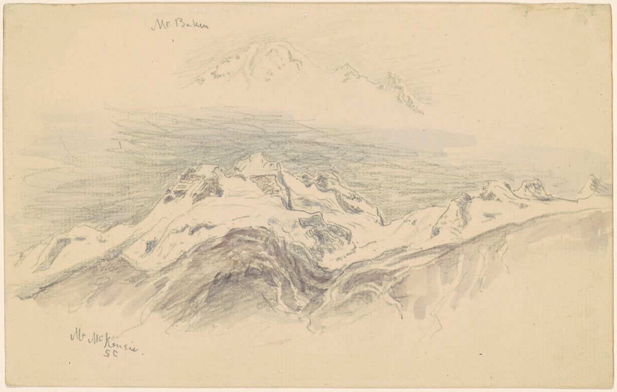 Mt. Baker and Mt. McKensie [recto] by Samuel Colman (American, 1832 - 1920), 16X12"(A3)Poster Print