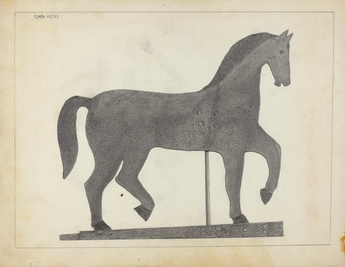 Horse Weather Vane by Carl Weiss (American, active c. 1935), 16X12"(A3)Poster Print