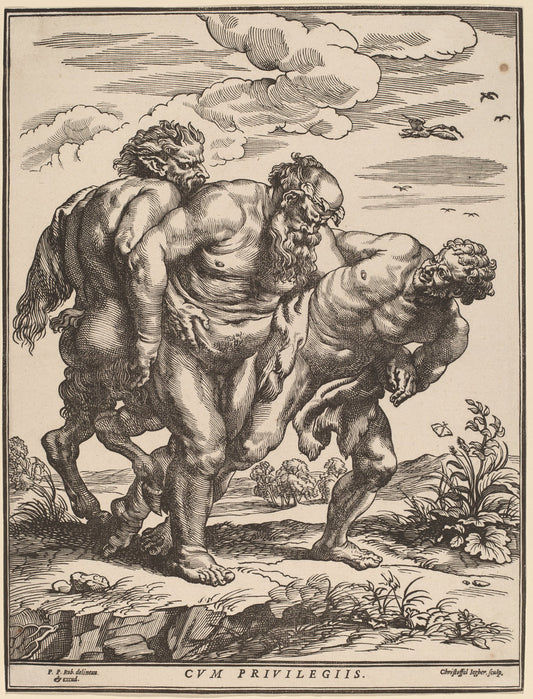 Silenus Accompanied by a Satyr and a Faun by Christoffel Jegher after Sir Peter Paul Rubens (Flemish, 1596 - 1652/1653), 16X12"(A3)Poster Print