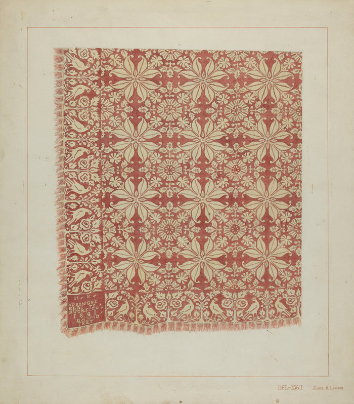 Woven Coverlet by James M. Lawson (American, active c. 1935), 16X12