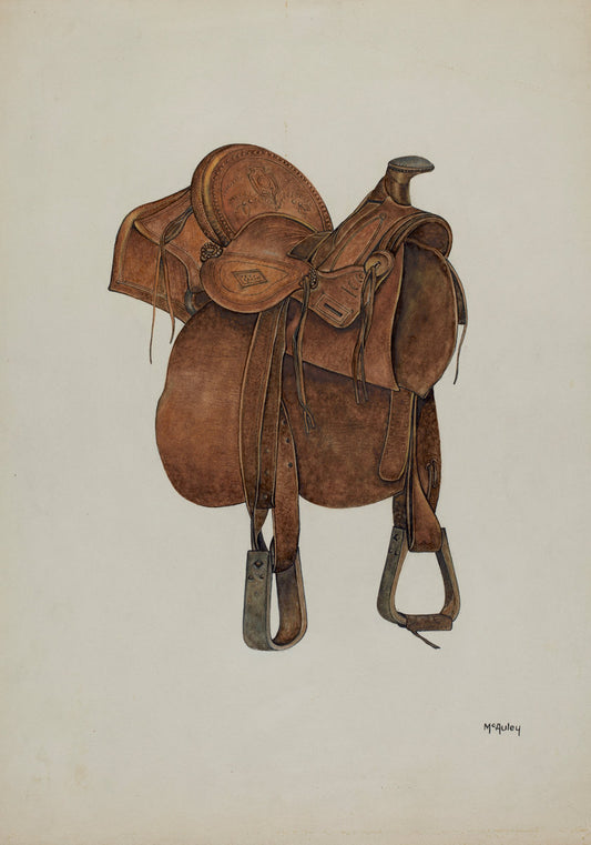 Leather Saddle by William McAuley (American, active c. 1935), 16X12"(A3)Poster Print