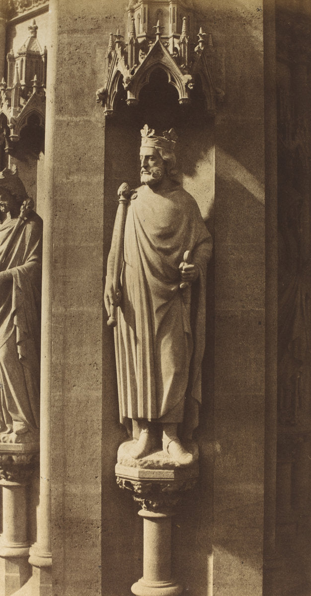 Statue of Clovis, Church of Sainte-Clotilde, Paris by Charles Marville (French, 1813 - 1879), 16X12"(A3)Poster Print