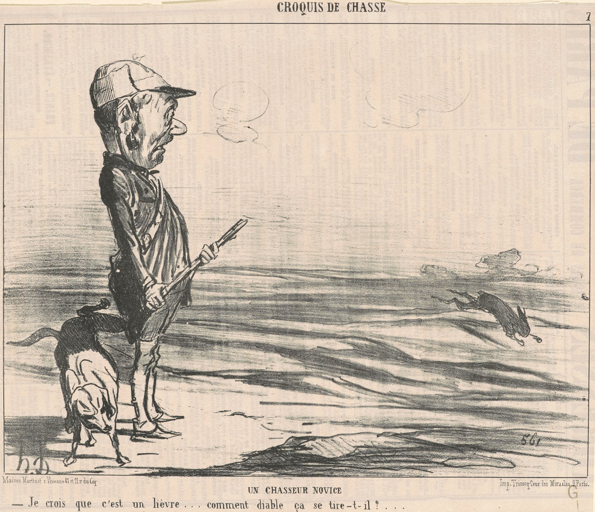 Je crois que c'est un lièvre... by Honoré Daumier (French, 1808 - 1879), 16X12"(A3)Poster Print