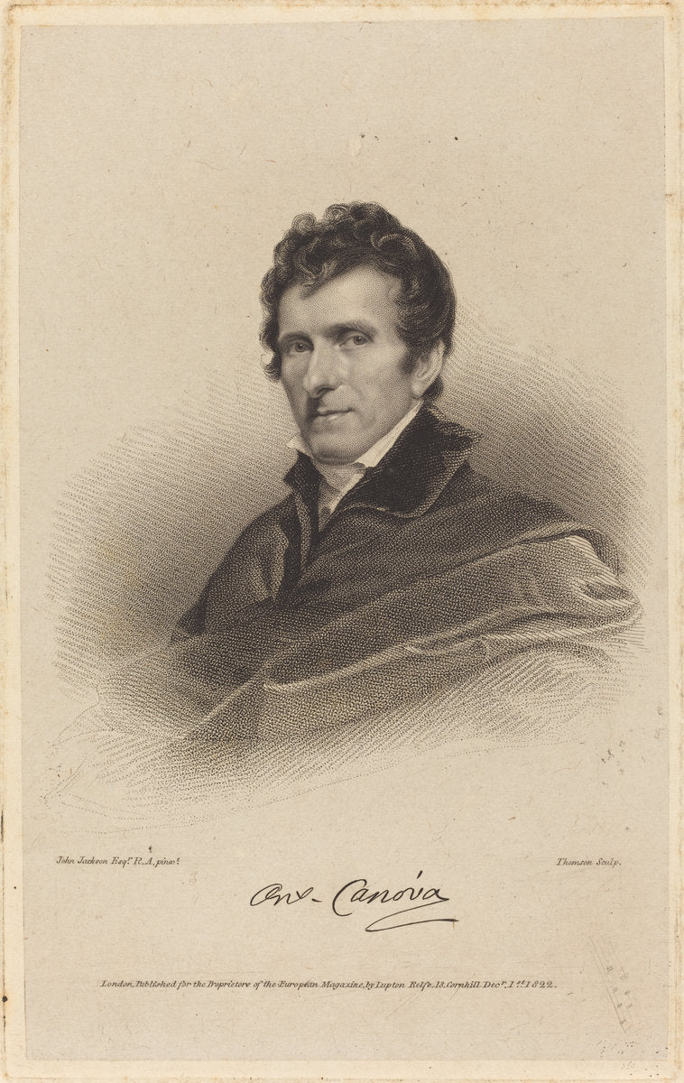 Antonio Canova by James Thomson possibly after John Jackson (British, 1789 - 1850), 16X12"(A3)Poster Print
