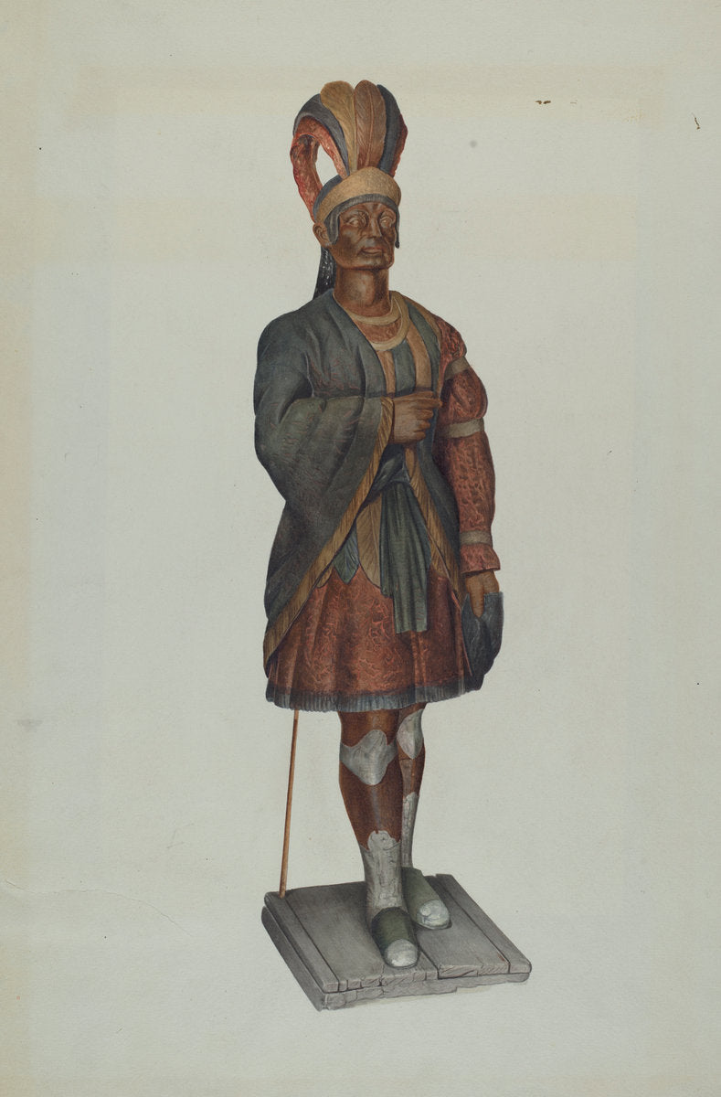 Cigar Store Indian by John Sullivan (American, active c. 1935), 16X12"(A3)Poster Print