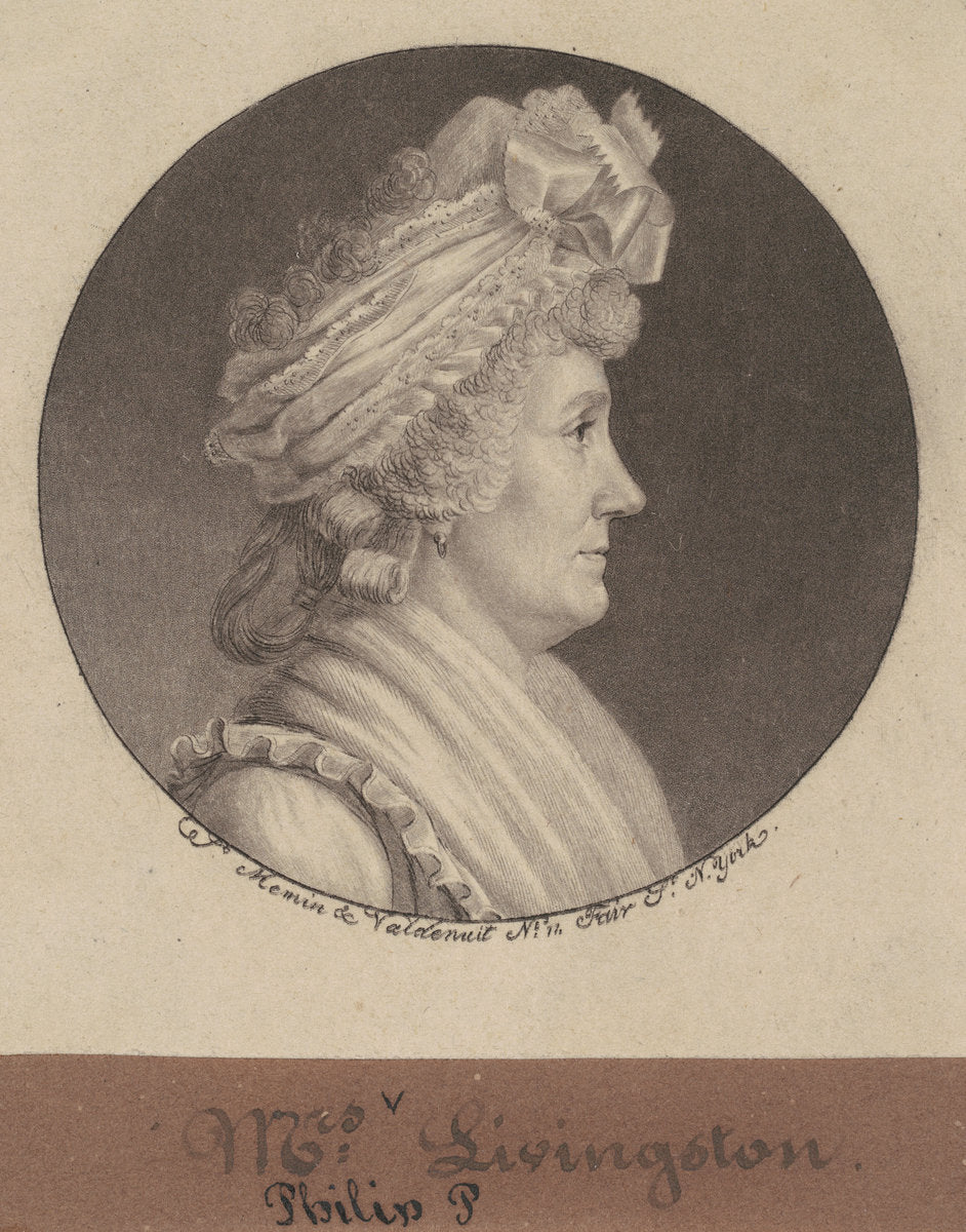 Sarah Johnson Livingston by Charles B. J. Févret de Saint-Mémin (French, 1770 - 1852), 16X12"(A3)Poster Print