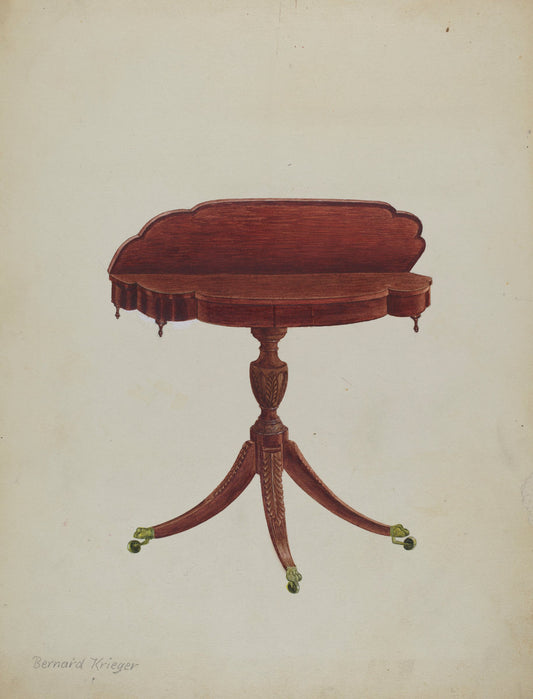 Table Pedestal by Bernard Krieger (American, active c. 1935), 16X12"(A3)Poster Print