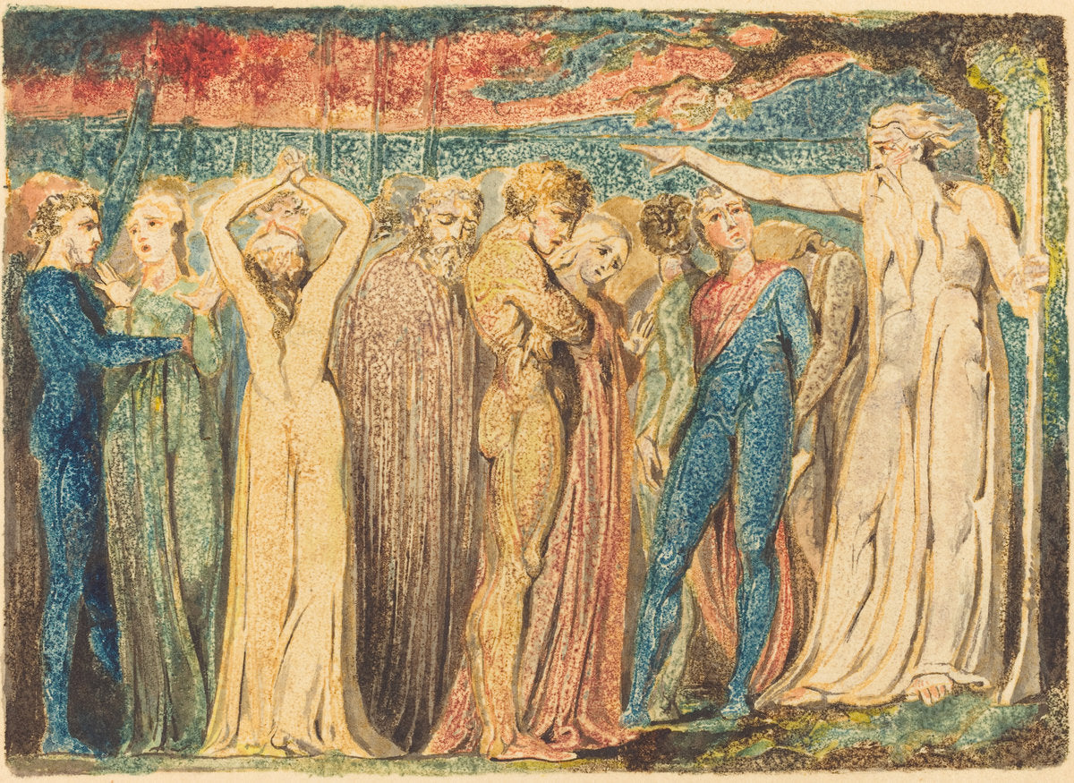 Joseph of Arimathea Preaching to the Britons by William Blake (British, 1757 - 1827), 16X12"(A3)Poster Print