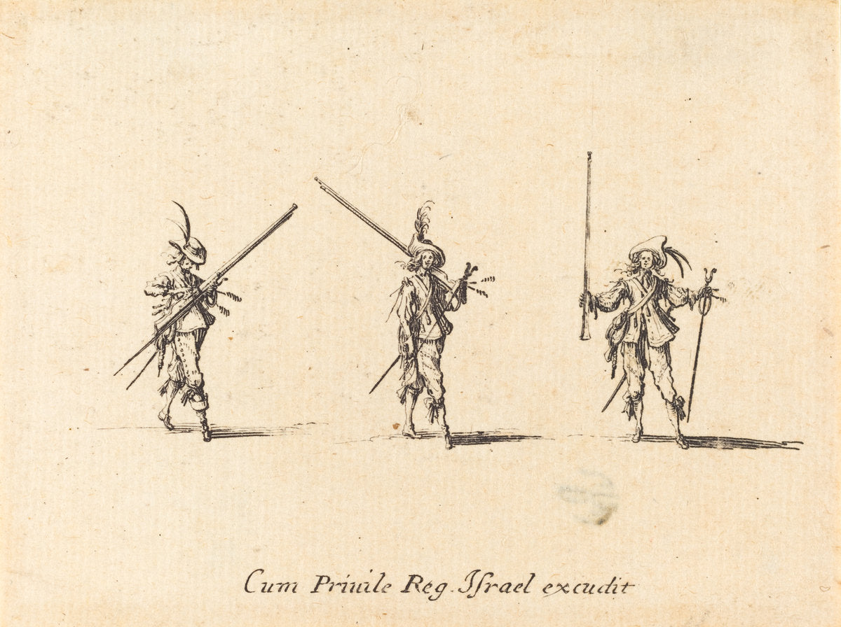 Drill with the Musket by Jacques Callot (French, 1592 - 1635), 16X12"(A3)Poster Print