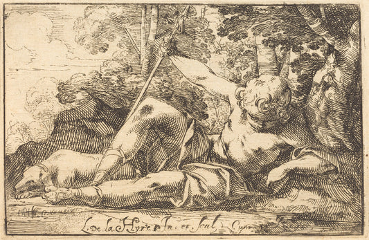Narcissus at the Spring by Laurent de La Hyre (French, 1606 - 1656), 16X12"(A3)Poster Print