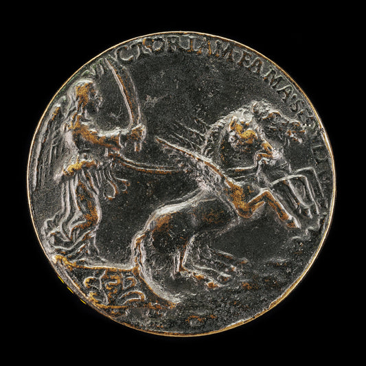 bronze//Late cast by Style of Niccolò Fiorentino (Victory in a Car Drawn by Pegasi [reverse]), 16X12"(A3)Poster Print