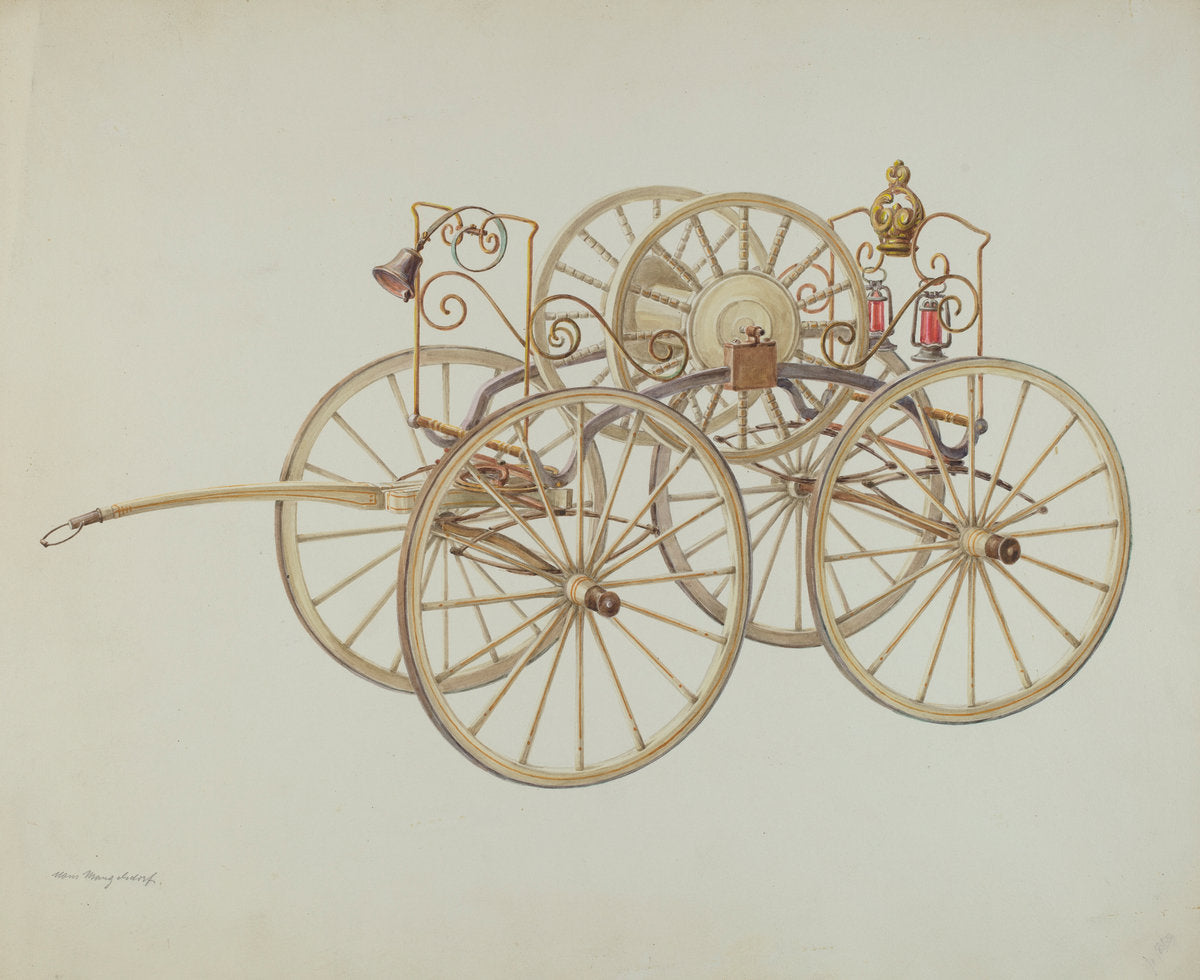 Fire Hose Reel by Hans Mangelsdorf (American, active c. 1935), 16X12"(A3)Poster Print