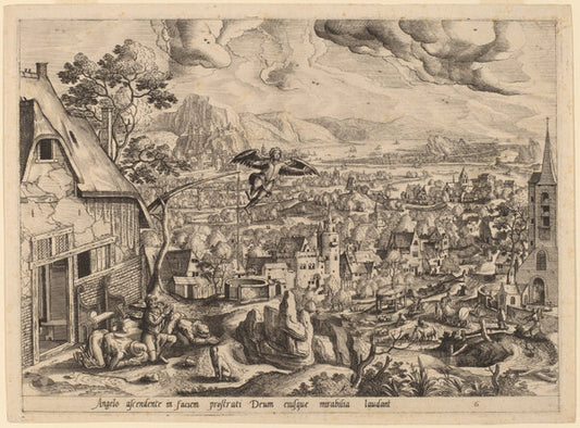 The Angel Leaves Tobias and His Family by Gerard de Jode after Hans Bol (Flemish, 1509 or 1517 - 1591), 16X12"(A3)Poster Print