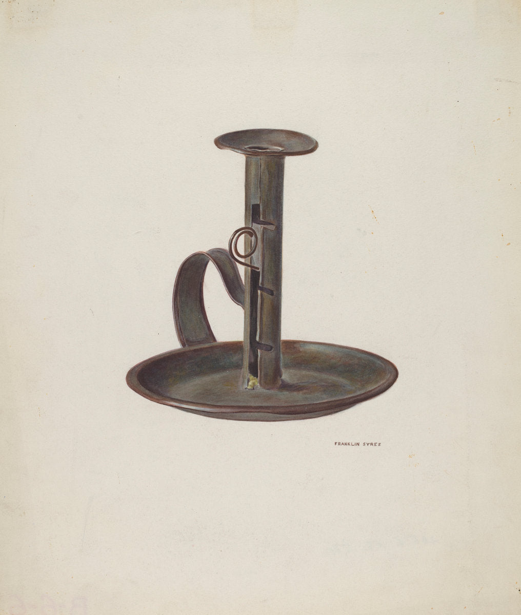 Candlestick and Holder by Franklyn Syres (American, active c. 1935), 16X12"(A3)Poster Print