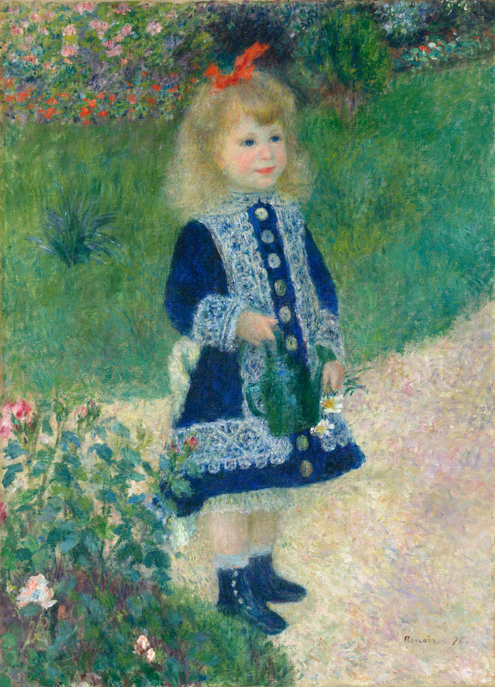 A Girl with a Watering Can by Auguste Renoir (French, 1841 - 1919), 16X12