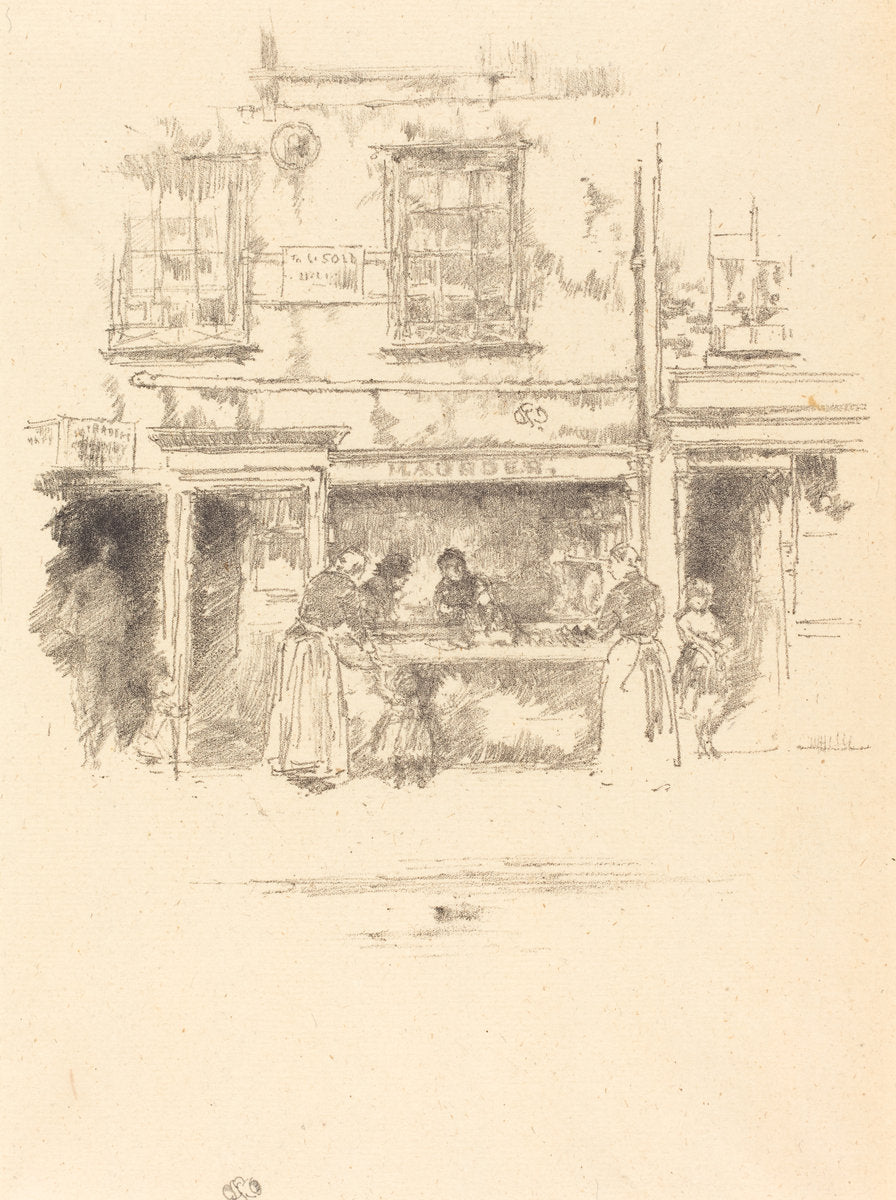Maunder's Fish Shop, Chelsea by James McNeill Whistler (American, 1834 - 1903), 16X12"(A3)Poster Print