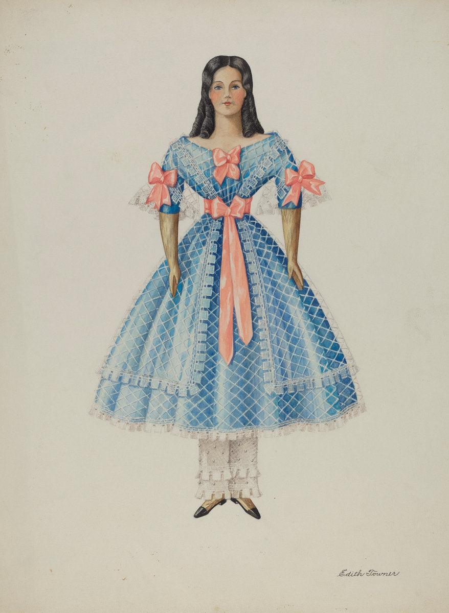 Doll - "Delight Bates" by Edith Towner (American, active c. 1935), 16X12"(A3)Poster Print