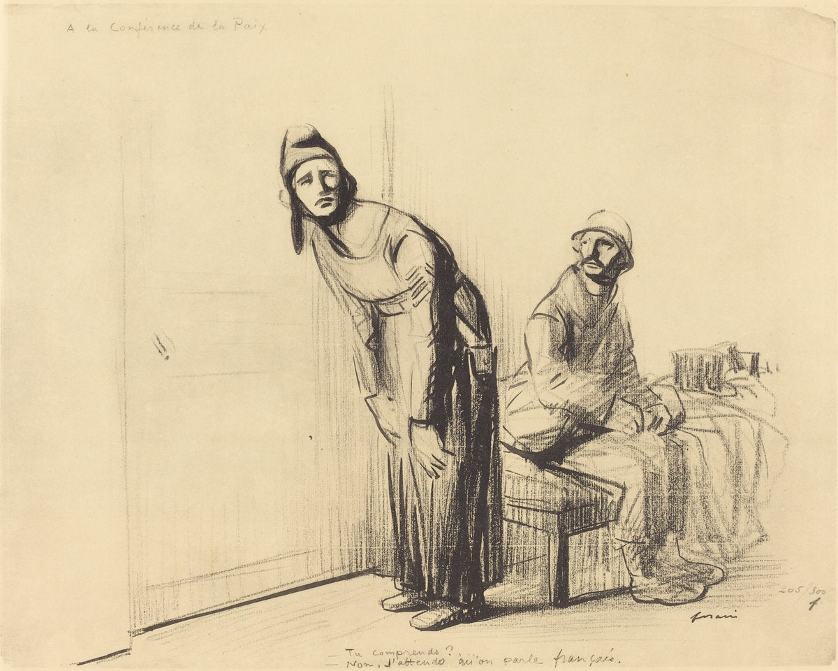 A la Conference de la Paix by Jean-Louis Forain (French, 1852 - 1931), 16X12"(A3)Poster Print