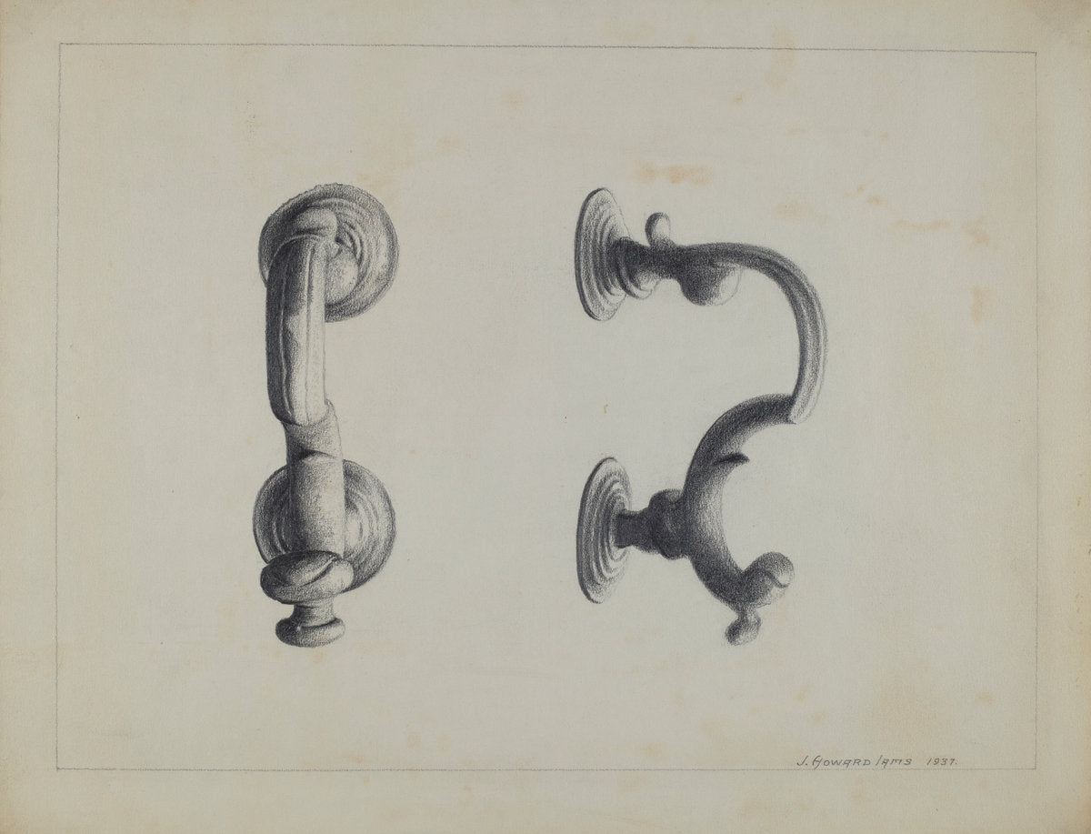 Door Knocker by J. Howard Iams (American, active c. 1935), 16X12"(A3)Poster Print