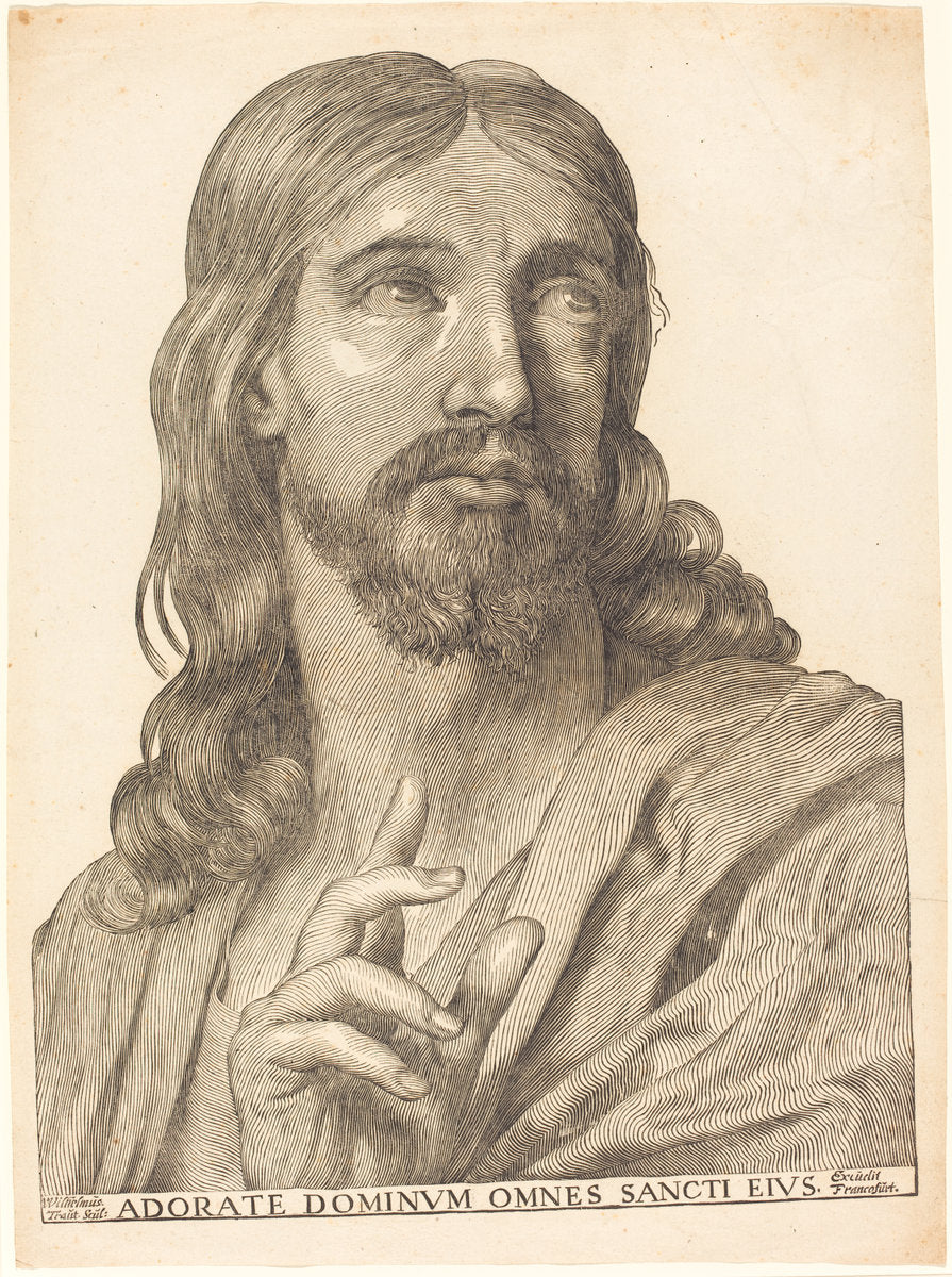 Christ in Half-Length by Wilhelm Traut (German, active 1636 - 1662), 16X12"(A3)Poster Print