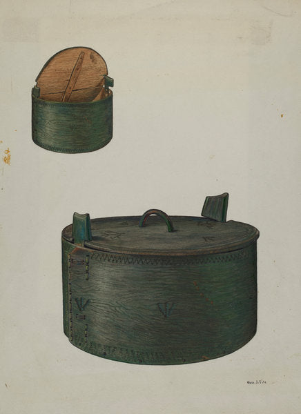 Pa. German Bride's Hat Box by George File (American, active c. 1935), 16X12"(A3)Poster Print