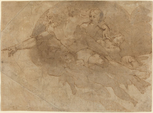 God the Father in Glory by Attributed to Andrea Boscoli after Michelangelo (Italian, c. 1560 - 1607), 16X12"(A3)Poster Print