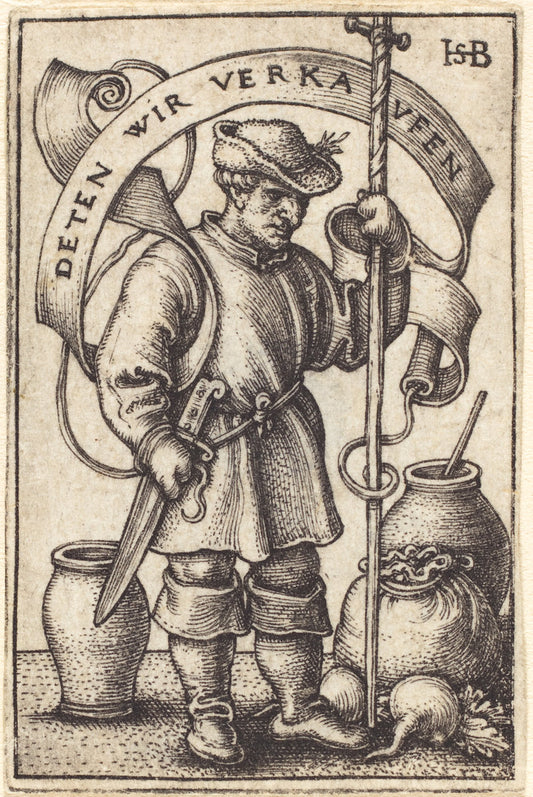The Market Peasant by Sebald Beham (German, 1500 - 1550), 16X12"(A3)Poster Print