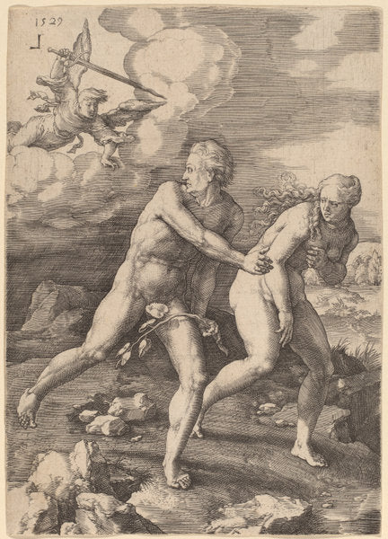 The Explusion from Paradise by Lucas van Leyden (Netherlandish, 1489/1494 - 1533), 16X12"(A3)Poster Print