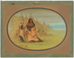 Puncah Chief Surrounded by His Family by George Catlin (American, 1796 - 1872), 16X12"(A3)Poster Print