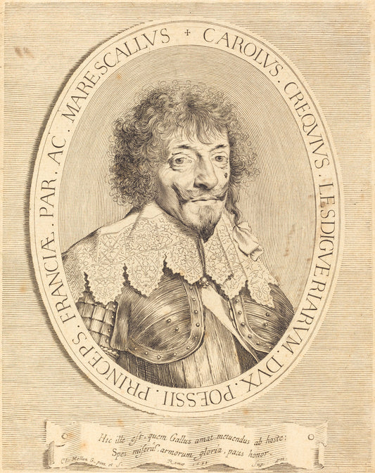 Charles I de Crequi, Duke of Lesdiguières by Claude Mellan (French, 1598 - 1688), 16X12"(A3)Poster Print