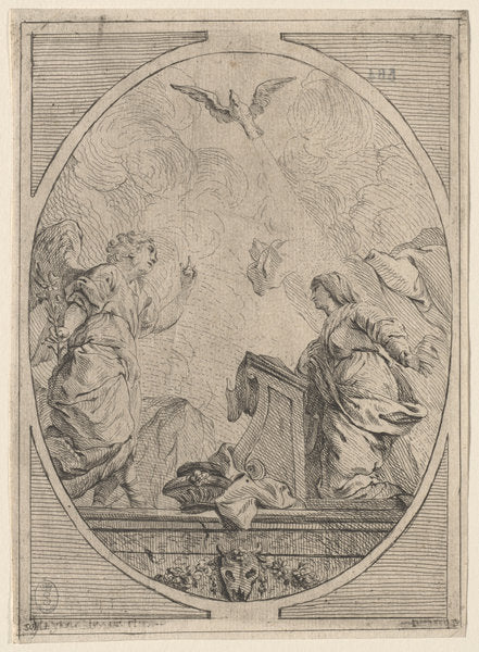 c. 1730 by French 18th Century after Pierre-Hubert Subleyras (The Annunciation), 16X12"(A3)Poster Print