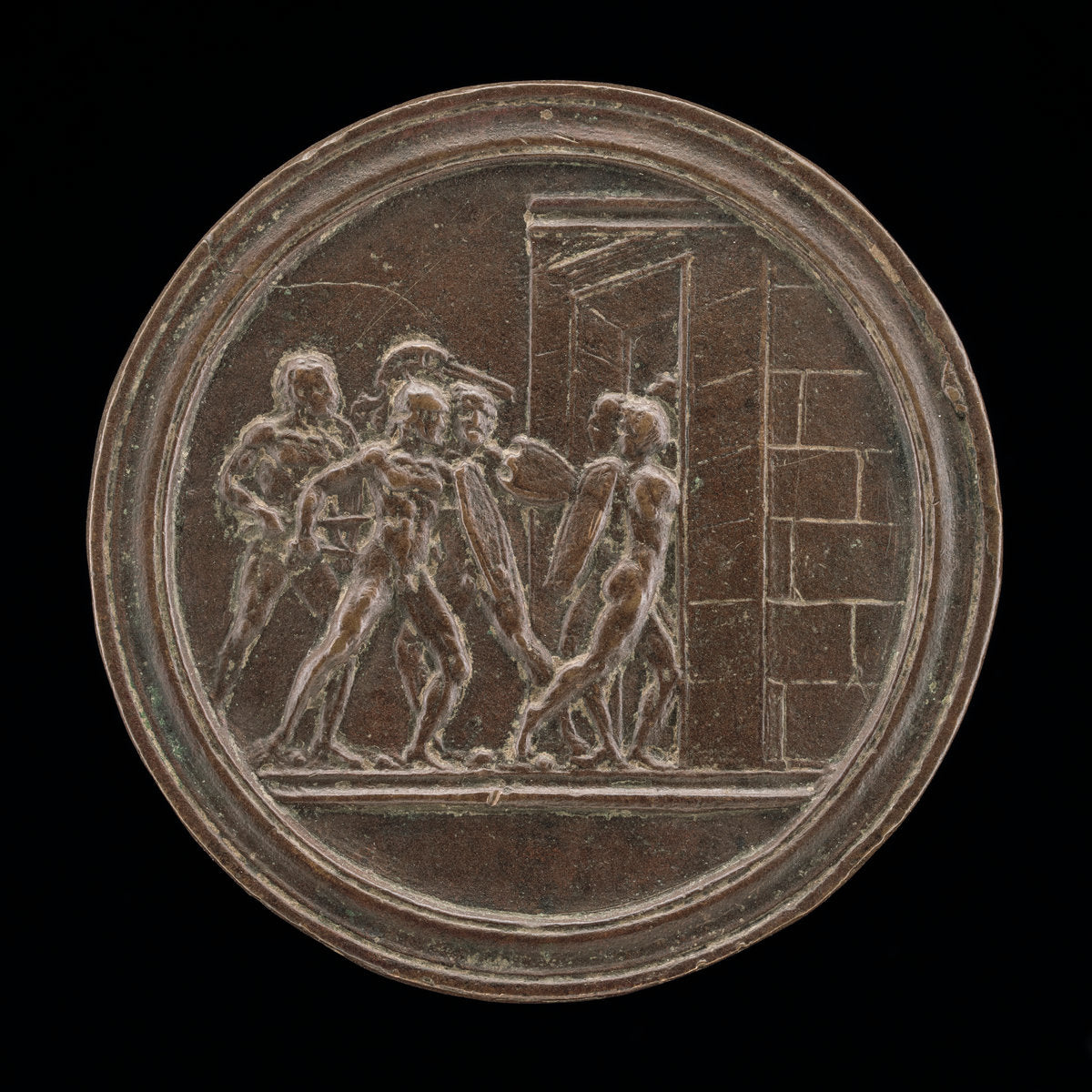 Soldiers Attacking a Gate by Master of Coriolanus (Italian, active c. 1500), 16X12"(A3)Poster Print