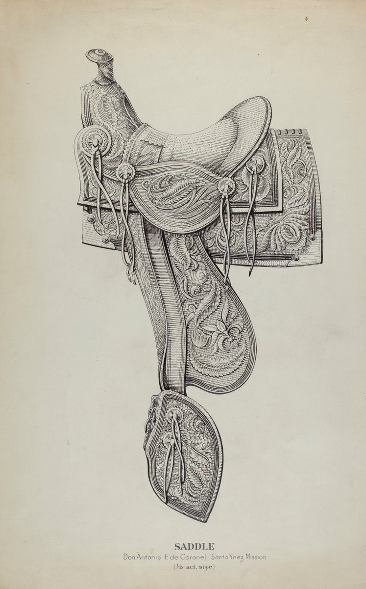 Saddle by Gerald Transpota (American, active c. 1935), 16X12"(A3)Poster Print