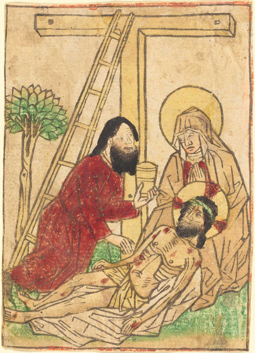1465/1470 by German 15th Century (Pietà with Saint John), 16X12"(A3)Poster Print