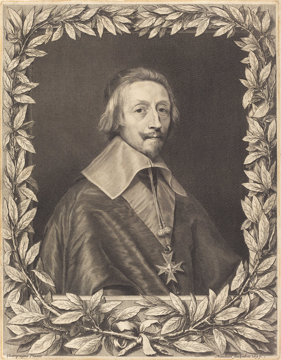 Cardinal Richelieu by Robert Nanteuil after Philippe de Champaigne (French, 1623 - 1678), 16X12"(A3)Poster Print
