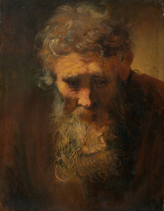 probably late 17th century by Follower of Rembrandt van Rijn (Study of an Old Man), 16X12"(A3)Poster Print