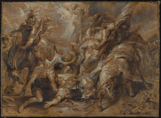 The Conversion of Saint Paul by Abraham van Diepenbeeck after Peter Paul Rubens (Flemish, 1596 - 1675), 16X12"(A3)Poster Print