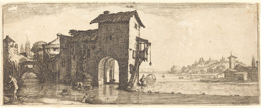 The Watermill by Jacques Callot or Follower of Jacques Callot (French, 1592 - 1635), 16X12"(A3)Poster Print
