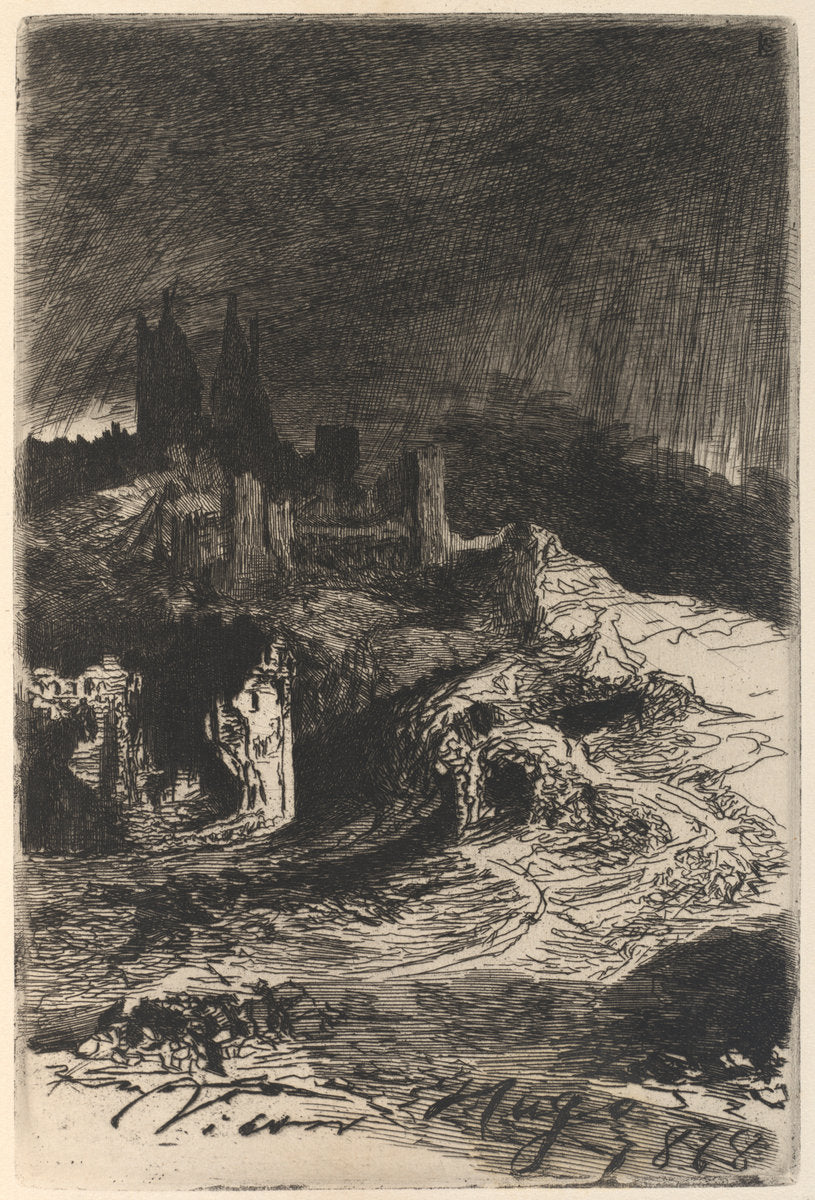 L'Eclair (Lightning) by Victor Hugo (French, 1802 - 1885), 16X12"(A3)Poster Print