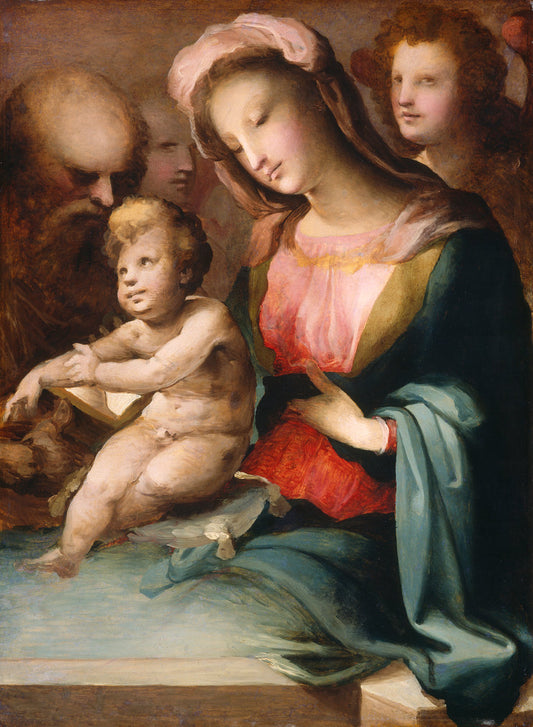 The Holy Family with Angels by Domenico Beccafumi (Italian, c. 1485 - 1551), 16X12"(A3)Poster Print