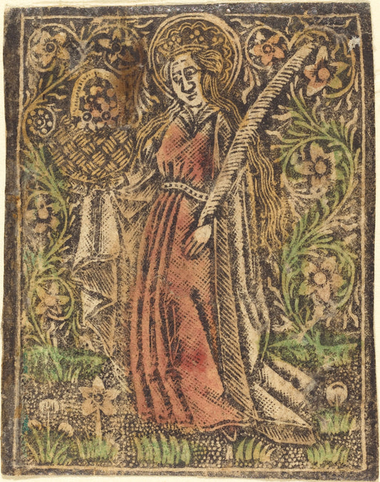 c. 1480 by Workshop of Master of the Aachen Madonna (Saint Dorothy), 16X12"(A3)Poster Print