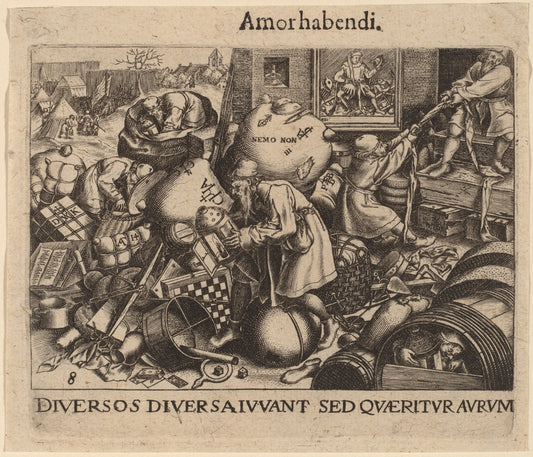 Everyman by Jan Theodor de Bry after Pieter Bruegel the Elder (Flemish, 1561 - 1623), 16X12"(A3)Poster Print