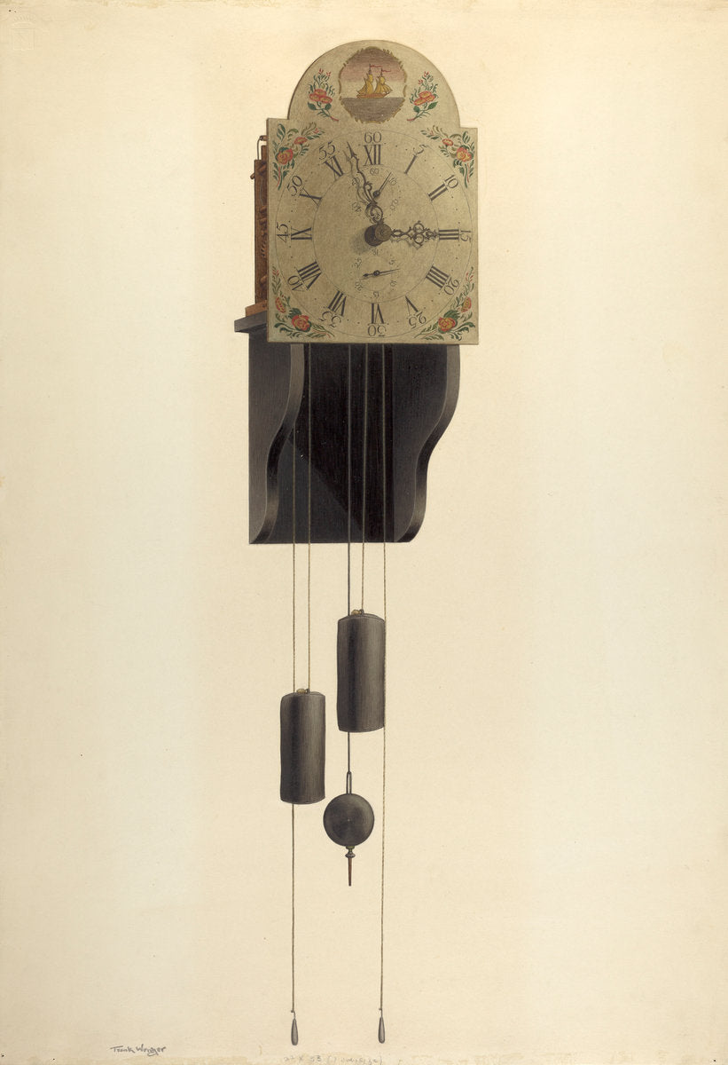 Clock by Frank Wenger (American, active c. 1935), 16X12"(A3)Poster Print