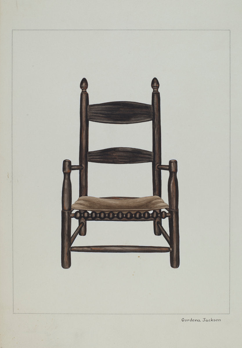 Child's Chair by Gordena Jackson (American, 1900 - 1993), 16X12"(A3)Poster Print