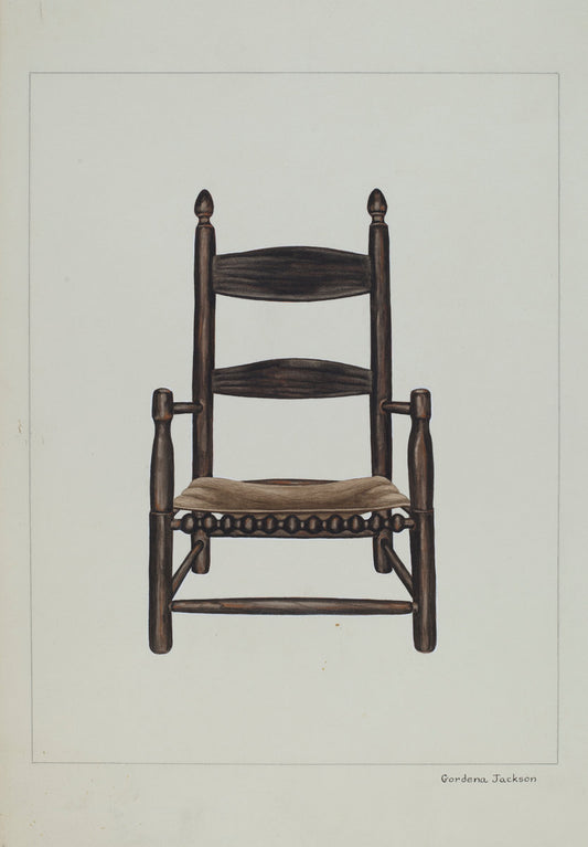 Child's Chair by Gordena Jackson (American, 1900 - 1993), 16X12"(A3)Poster Print
